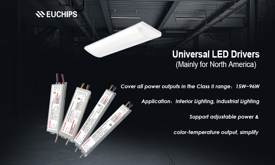 15W-96W Universal LED Drivers from Euchips