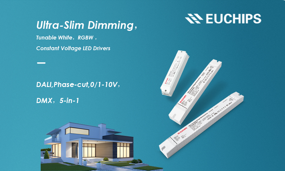 Ultra-slim Constant Voltage LED Dimming Drivers from Euchips for Narrow Spaces